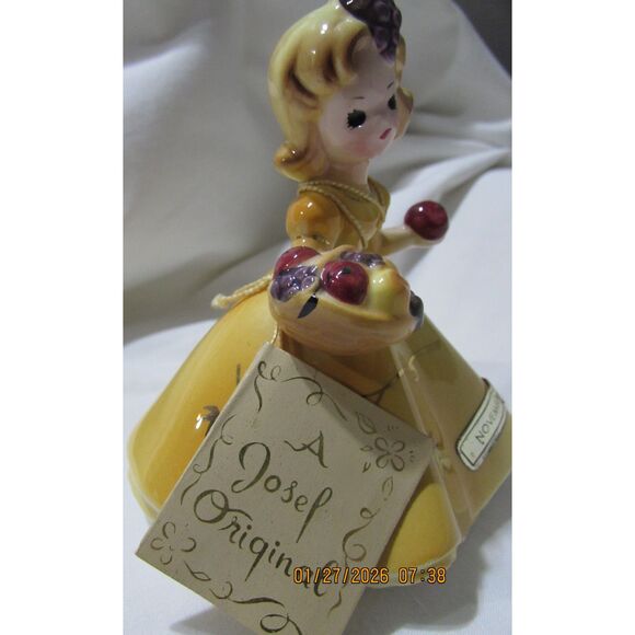 Josef originals November Harvest birthday girl vintage fruit basket signed Japan - Picture 4 of 8